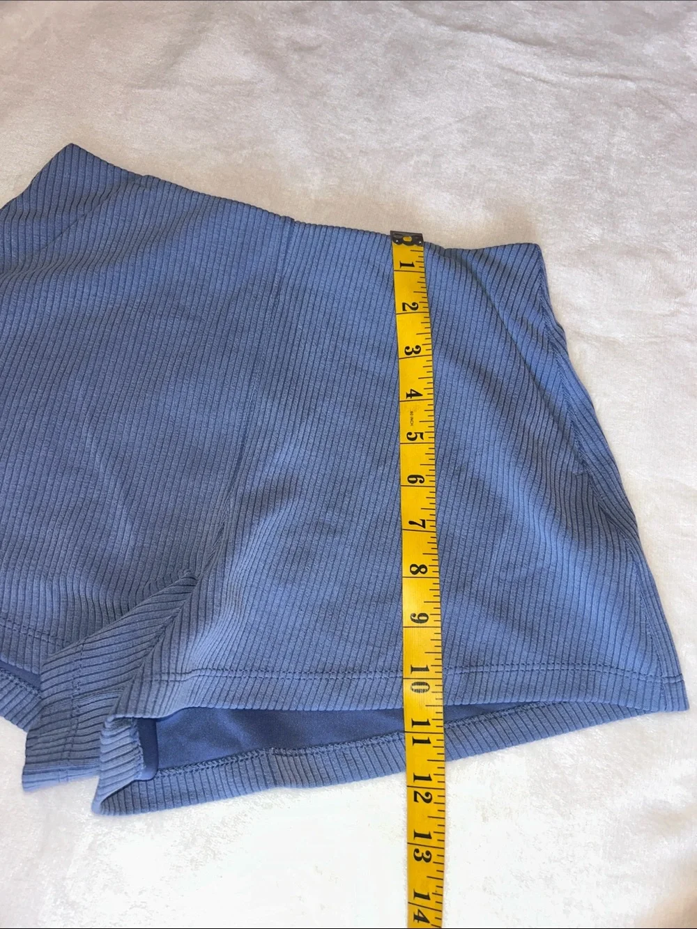 lululemon athletica Ribbed High-Waist Blue Shorts